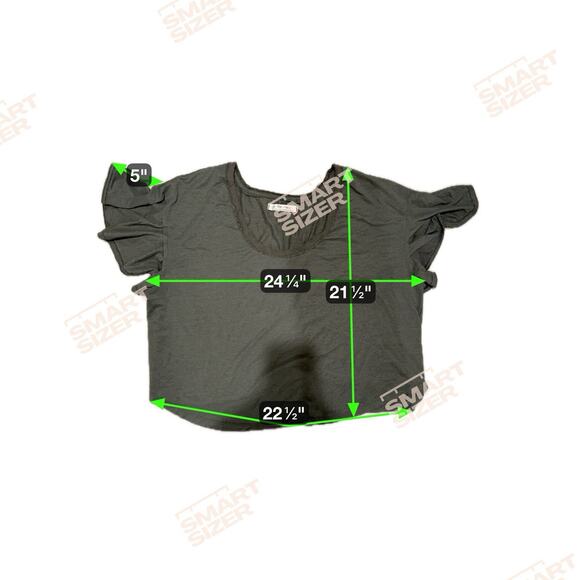 5 for $15 We the Free Olive Green Ruffle Sleeve Modal Blend Top M - Picture 2 of 6